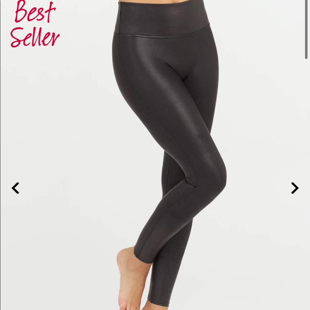 Spanx Faux Leather Leggings; size S